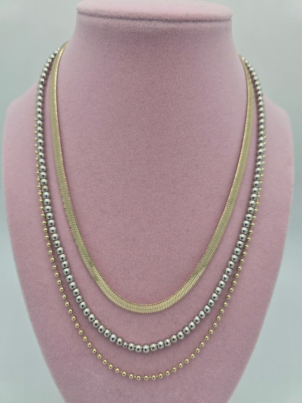 J. Crew Factory Mixed-Metal Tones (Gold & Silver) Layering Necklace Set - NWOT